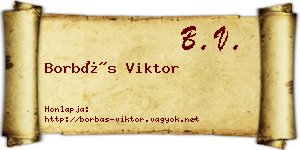 Borbás Viktor névjegykártya