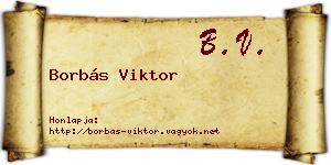 Borbás Viktor névjegykártya